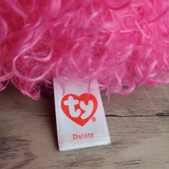 TY The Beanie Boos Collection Dainty Valentine Flamingo Plush Stuffed Animal 14" - Picture 7 of 9